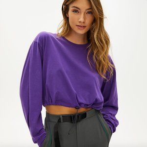 TNA Purple Baxter Cropped Longsleeve Crewneck XS